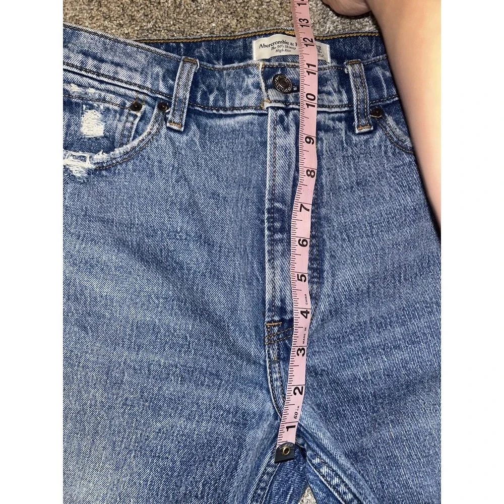 Abercrombie‎ Fitch The 90s Skinny High Rise Distressed Jeans Womens Size 29/8